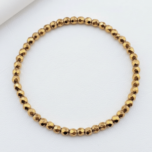 Witchhaven, Dominika Marx, handgefertigtes Pyrit Reichtumsarmband aus facettierten goldenen Naturstein Perlen, spiritueller Schmuck für Manifestation und Erfolg, energetisch gereinigtes Edelstein Armband für Fülle und Wohlstand, wählbar in 4mm oder 6mm