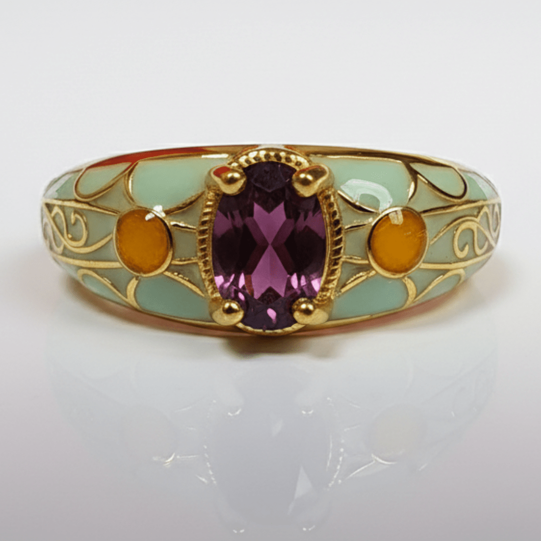 Witchhaven, Dominika Marx, Silberring S925 Granat, verstellbarer Edelsteinring, tiefroter Granatstein, spiritueller Schmuck, energetisch gereinigter Ring, Mosaik Design Silberring