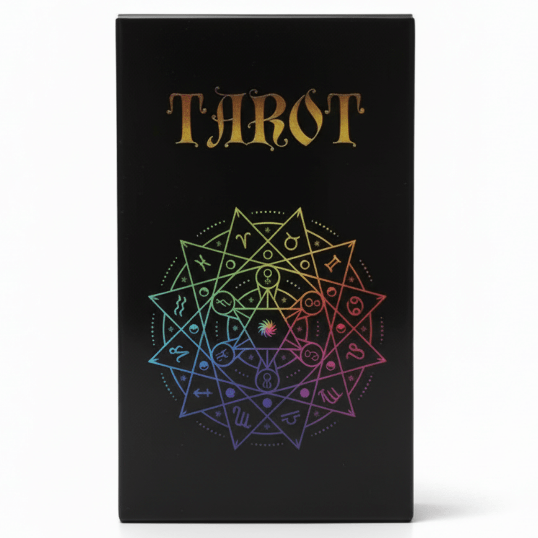 Witchhaven, Dominika Marx, Tarotkarten mit Bedeutungen auf den Karten, 78er Set mit Chakren und Horoskop Symbolen, spirituelles Tarot Deck für Anfänger, energetisch gereinigte Orakelkarten, blaues Kartendesign