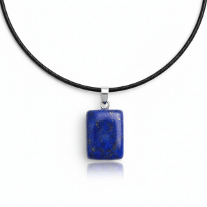 Witchhaven, Dominika Marx, Lapislazuli Anhänger mit Halskette, tiefblauer Naturstein mit Pyrit, spiritueller Schmuck für das Dritte Auge, energetisch gereinigter Heilstein, Geschenk für Weisheit und Schutz