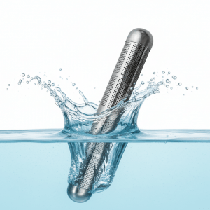 Witchhaven, Dominika Marx, Alkaline Wasser Stick aus Edelstahl mit Turmalin und Mineralsteinen, energetische Wasserbelebung für unterwegs, spirituelles Werkzeug für Vitalität und Erdung, energetisch gereinigter Wasserfilterstab