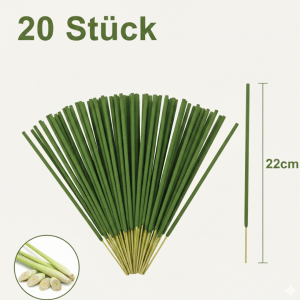 Witchhaven, Dominika Marx, Zitronengras Räucherstäbchen Bündel, energetische Raumreinigung, spirituelles Räucherwerk für Entspannung und Fokus, hochwertige Räucherstäbchen mit langer Brenndauer