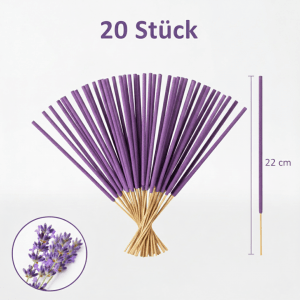 Witchhaven, Dominika Marx, Lavendel Aromatherapie Räucherstäbchen Set, spirituelles Räucherwerk für Entspannung und Yoga, hochwertige Räucherstäbchen mit langer Brenndauer, energetisch gereinigter Lavendelduft