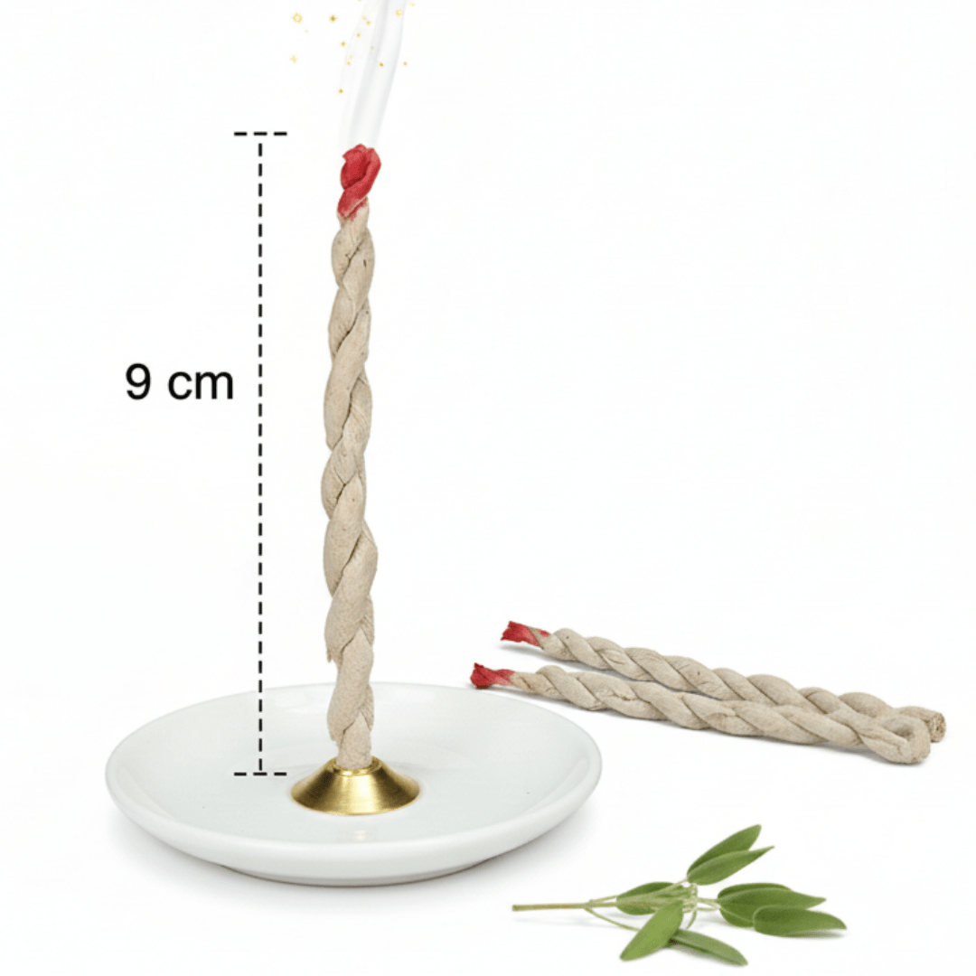 Witchhaven, Dominika Marx, handgemachte Weiße Salbei Räucherstäbchen im 20er Set, botanisches Räucherwerk für energetische Klärung, spirituelle Reinigung von negativer Energie, energetisch gereinigte Salbei Stäbchen