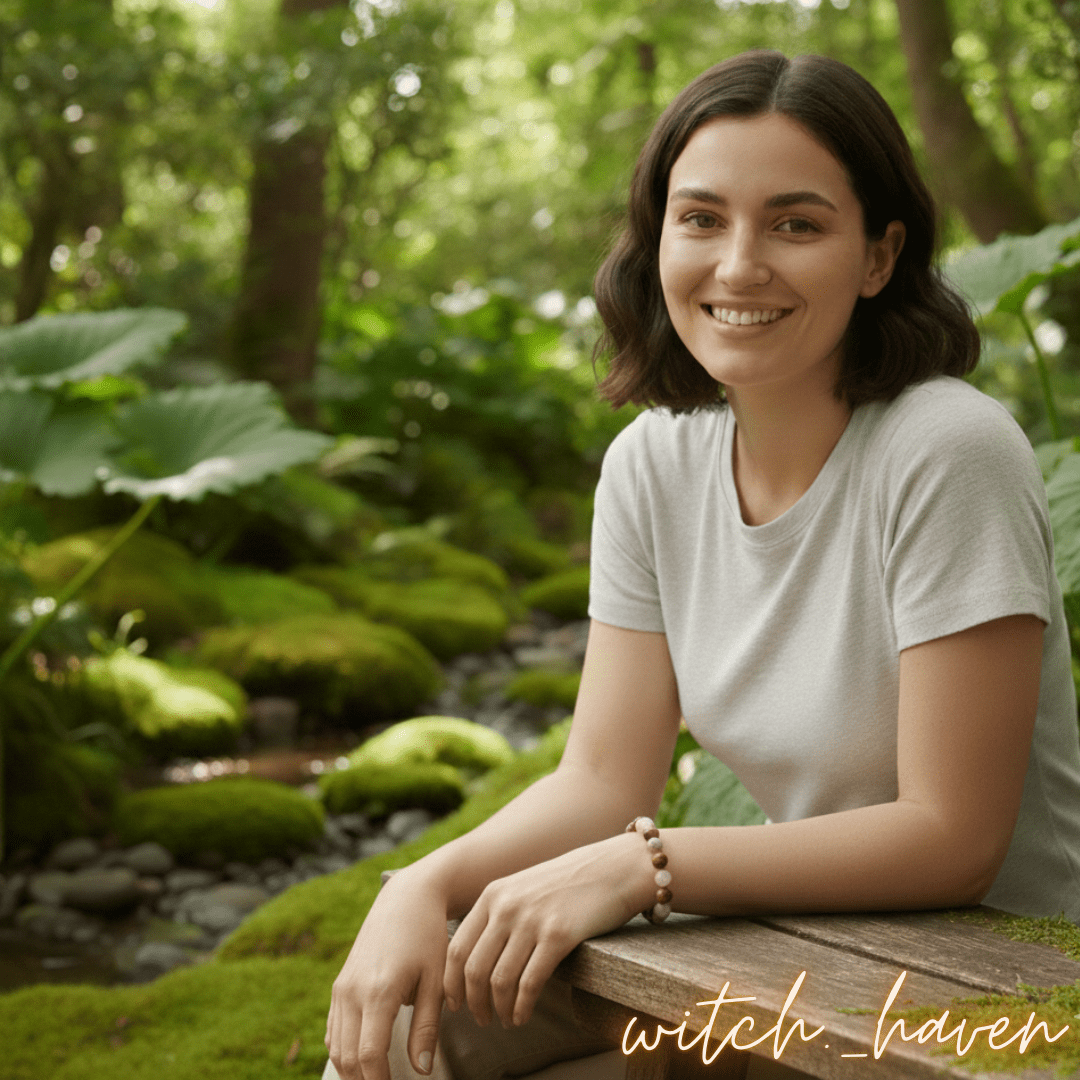 Witchhaven, Dominika Marx, handgefertigtes Anti Angst Armband aus Tigerauge Rosenquarz und Magnesit Perlen, spiritueller Schmuck für mentale Balance und Schutz, energetisch gereinigtes Edelstein Armband gegen innere Unruhe, elastisches Unikat für Zuversicht