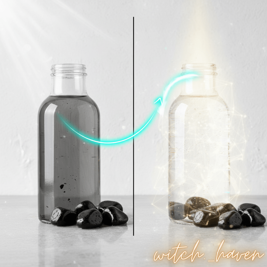 Witchhaven, Dominika Marx, Premium Obsidian Kristalle für die Wasser Reinigung, 5er Set polierte schwarze Natursteine, energetische Wasseraufbereitung mit Obsidian, spirituelles Set für Edelsteinwasser