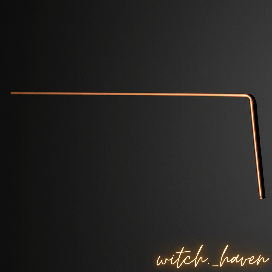 Witchhaven, Dominika Marx, ausziehbare Wünschelruten aus reinem Kupfer, Resonanz Stäbe für Geisterjagd und Aura Analyse, spirituelles Ortungswerkzeug Made in Germany, energetisch gereinigte Kupferruten