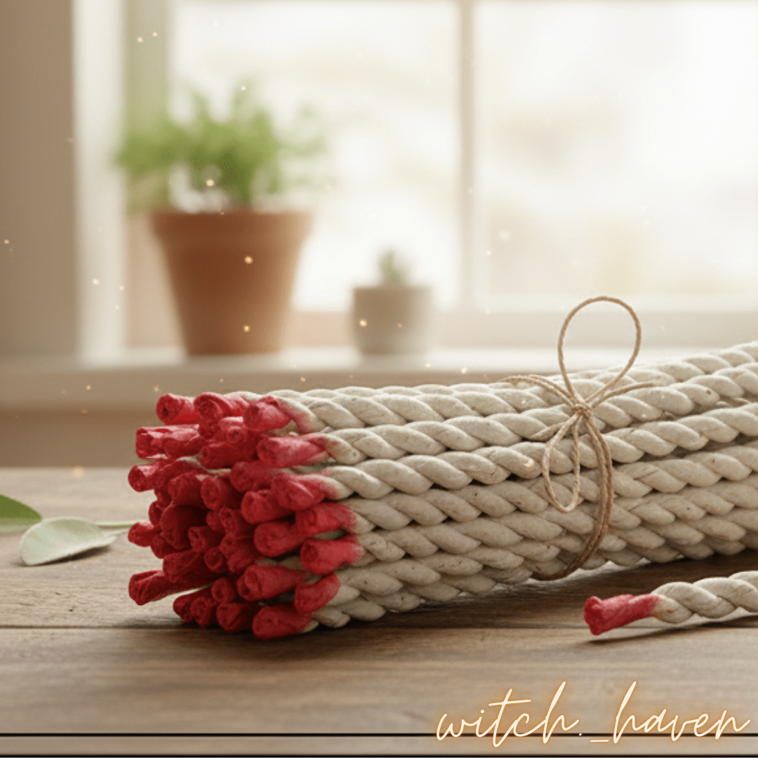 Witchhaven, Dominika Marx, handgemachte Weiße Salbei Räucherstäbchen im 20er Set, botanisches Räucherwerk für energetische Klärung, spirituelle Reinigung von negativer Energie, energetisch gereinigte Salbei Stäbchen