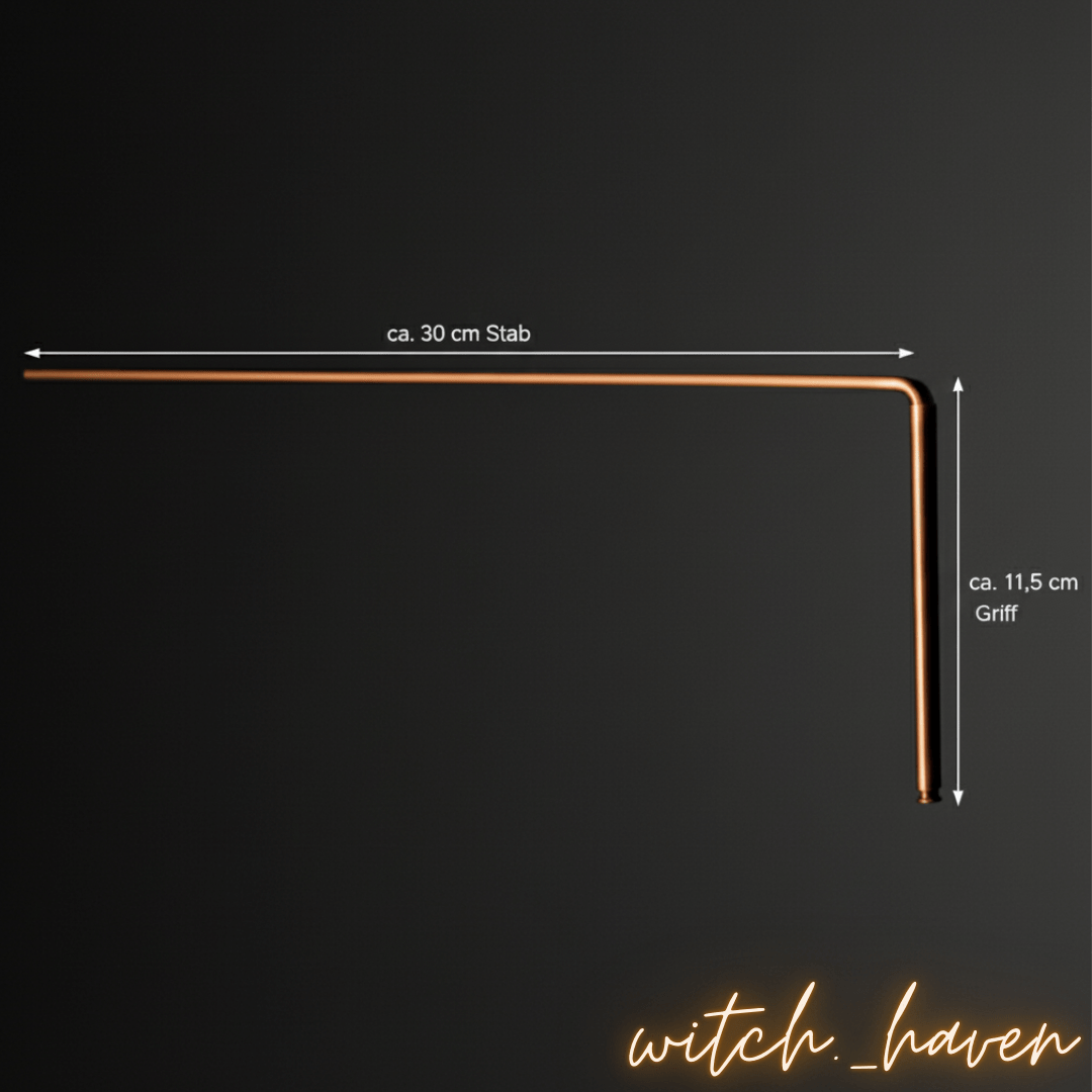 Witchhaven, Dominika Marx, ausziehbare Wünschelruten aus reinem Kupfer, Resonanz Stäbe für Geisterjagd und Aura Analyse, spirituelles Ortungswerkzeug Made in Germany, energetisch gereinigte Kupferruten