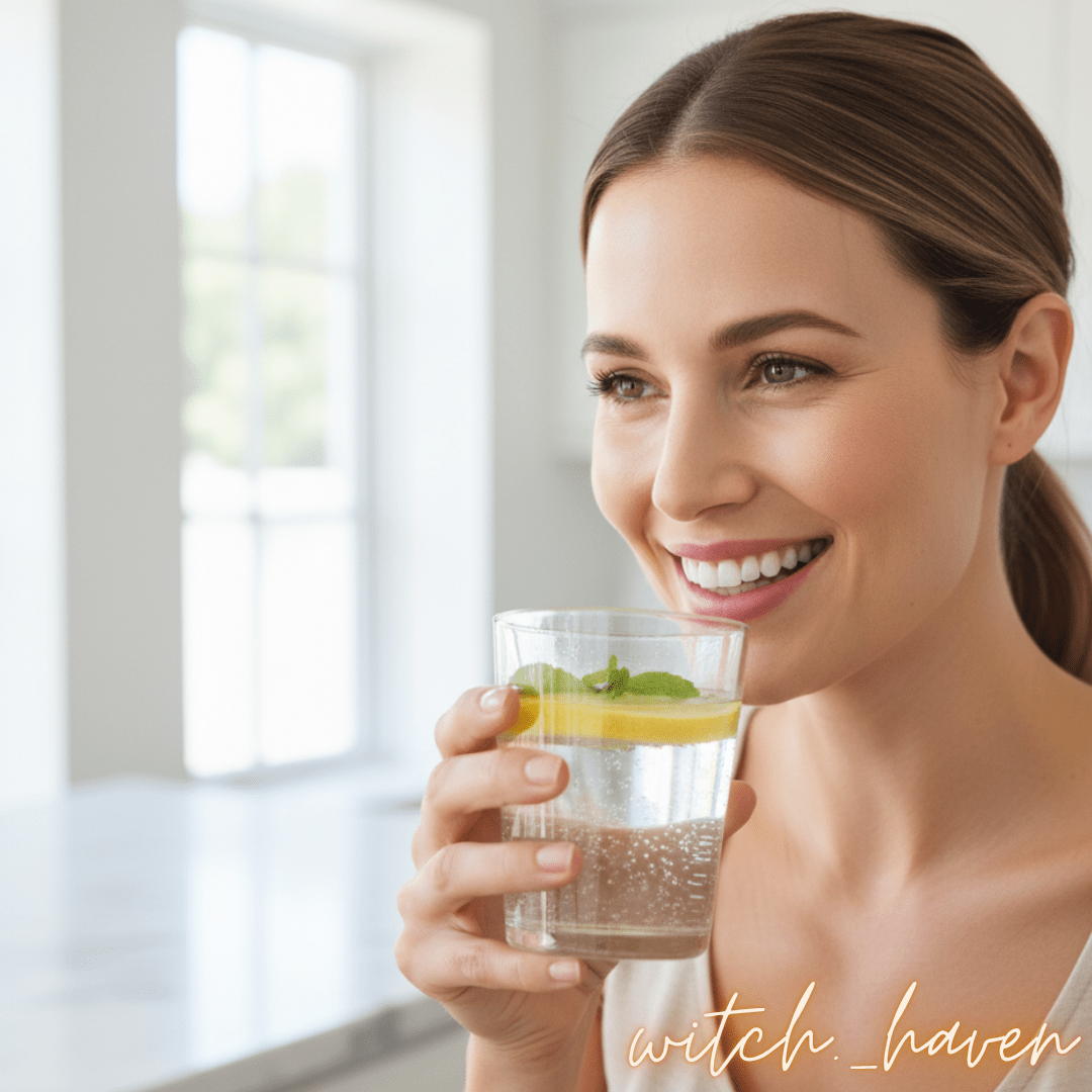 Witchhaven, Dominika Marx, Alkaline Wasser Stick aus Edelstahl mit Turmalin und Mineralsteinen, energetische Wasserbelebung für unterwegs, spirituelles Werkzeug für Vitalität und Erdung, energetisch gereinigter Wasserfilterstab