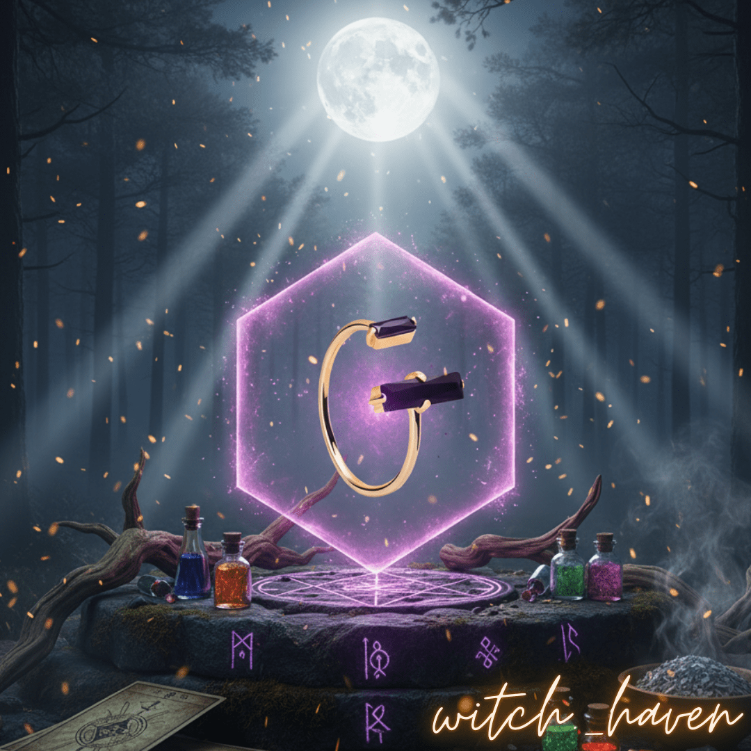 Witchhaven, Dominika Marx, goldener Obsidian Ring im Doppelbarren Design, verstellbarer Schutzschmuck mit schwarzen Obsidian Steinen, spiritueller Ring für Reiki und Erdung, energetisch gereinigter Obsidian Schmuck