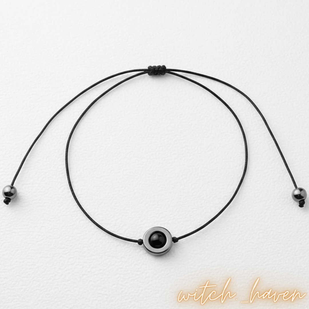 Witchhaven, Dominika Marx, handgefertigte Obsidian Schutz-Halskette mit Blutstein, verstellbare Kordelkette mit Schutzstein-Anhänger, spiritueller Schmuck für energetische Abschirmung, energetisch gereinigtes Obsidian Amulett