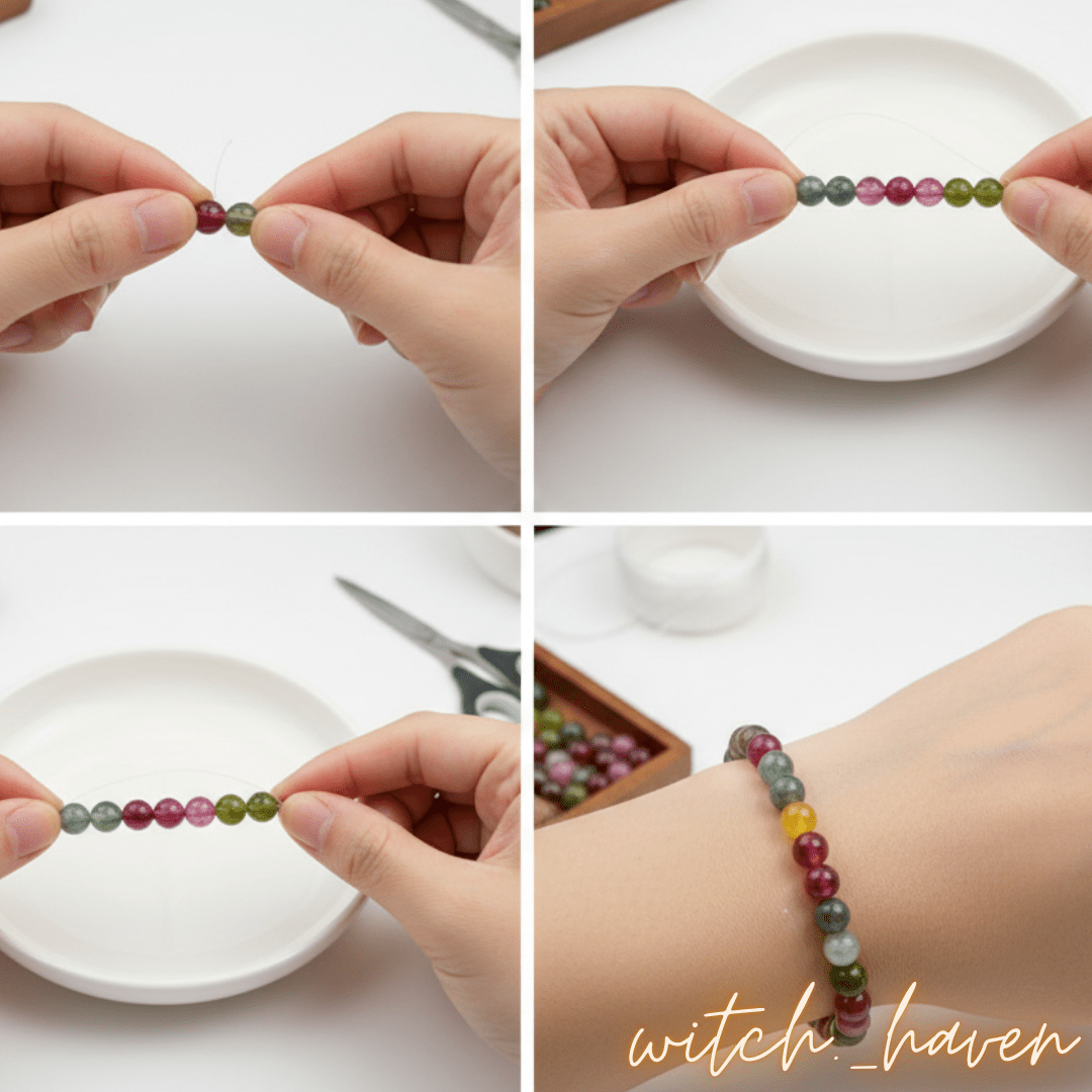 Turmalin Armband handgefertigt, bunte Naturstein Perlen 8mm, Dominika Marx, Witchhaven, Edelstein Armband für Damen, Yoga Schmuck energetisch, Heilstein Armband bunt, elastisches Perlenarmband, Turmalin Schmuck Unikat, spiritueller Schmuck handgemacht, Natursteinschmuck farbenfroh, Schutzstein Armband, Chakra Harmonisierung, Glücksnebel Schmuck Design