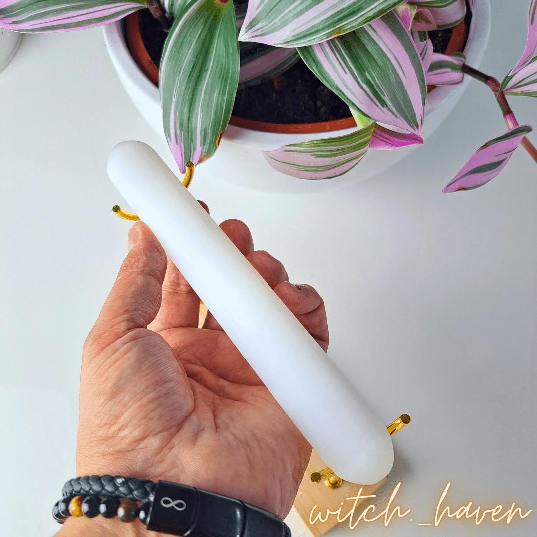 Selenit Säule mit Ständer – Bild 3