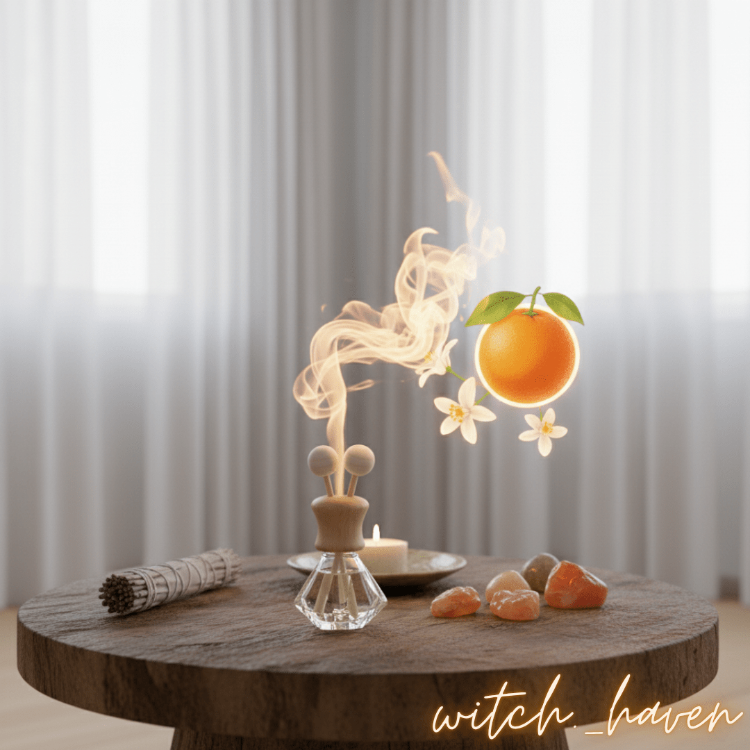 Witchhaven, Dominika Marx, Diamant Duftdiffusor Auto aus Glas mit Holzkappe, Aroma-Set mit Metallklammer und Duftölen, spiritueller Autoduft, energetisch gereinigter Diffusor für ätherische Öle