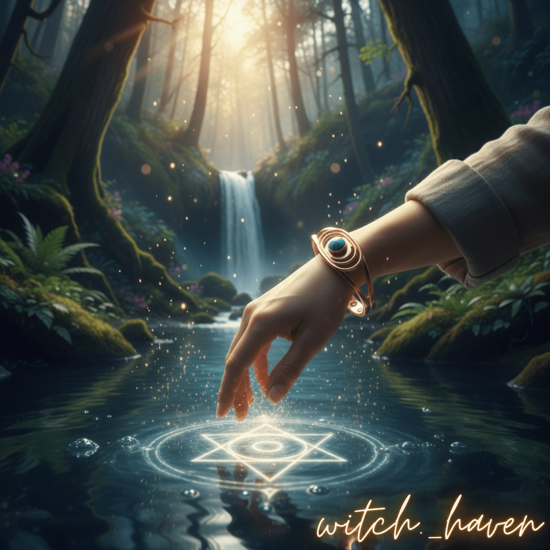 Kupfer Armreif Türkis mit Magnet – Bild 6