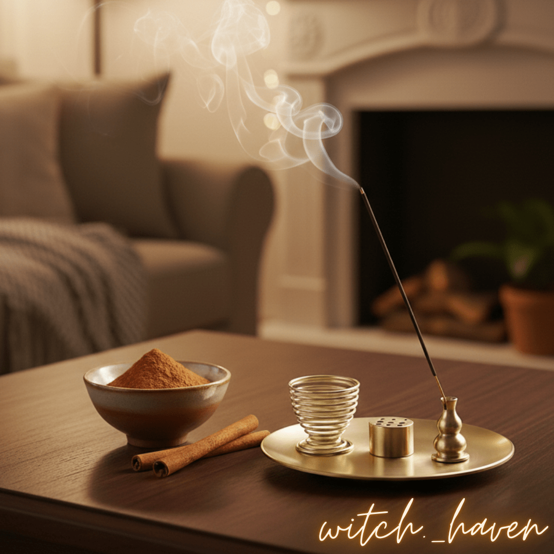 Witchhaven, Dominika Marx, handgefertigte Zimt Räucherstäbchen aus einer indischen Manufaktur, 24 cm lange Räucherstäbchen mit natürlichem Zimtduft, spirituelles Räucherwerk für Yoga und Meditation, energetisch gereinigte Räucherstäbchen Packung