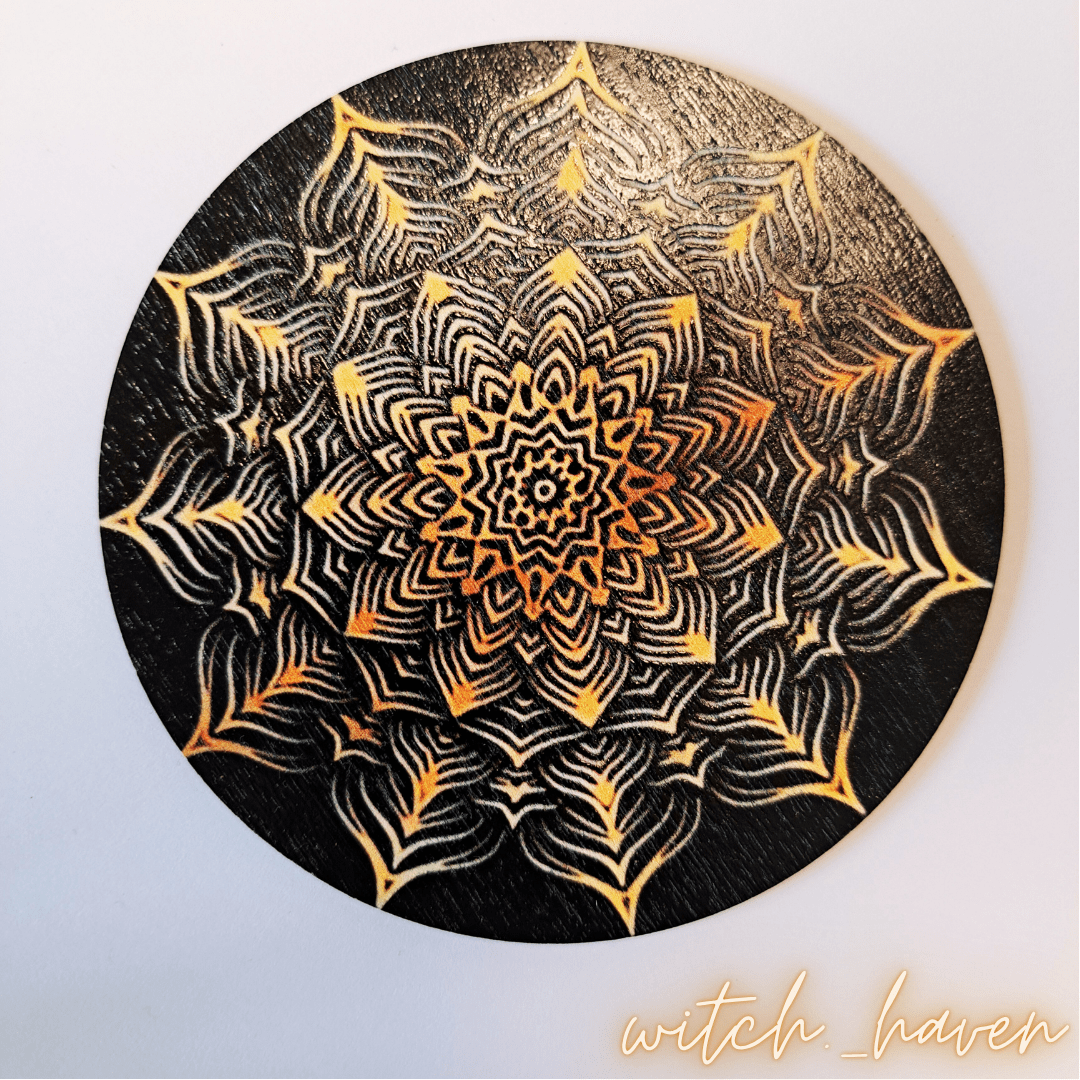 Witchhaven, Dominika Marx, Räucherset mit Elefantenbrenner, Somalia Weihrauch, reine Myrrhe, Lavendel und Salbei Räucherstäbchen, Mandala Untersetzer, energetisch gereinigtes Räucherwerk, spirituelles Ritualset