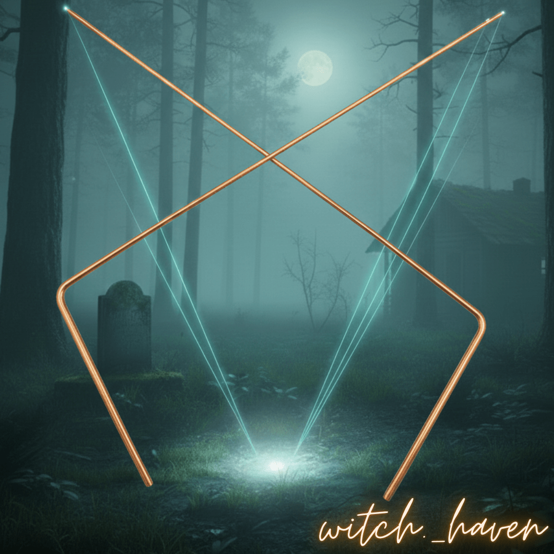 Witchhaven, Dominika Marx, ausziehbare Wünschelruten aus reinem Kupfer, Resonanz Stäbe für Geisterjagd und Aura Analyse, spirituelles Ortungswerkzeug Made in Germany, energetisch gereinigte Kupferruten