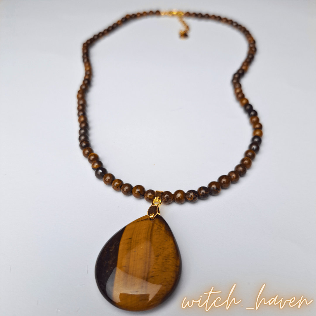 Halskette mit Tigerauge Anhänger – Bild 3