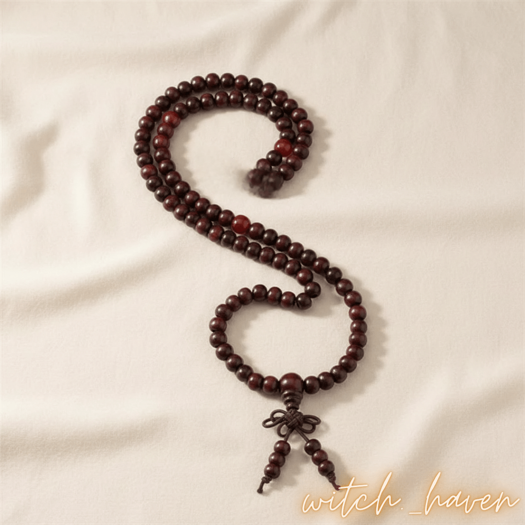 Mala Meditationskette 108 Perlen aus Ebenholz – Bild 3