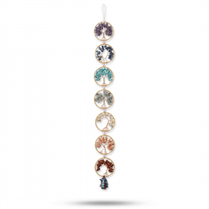 7 Chakra Lebensbaum Wanddekoration Gold, handgefertigter Edelstein Baum, Dominika Marx, Witchhaven, spiritueller Wandschmuck Natursteine, Chakra Heilsteine Deko, energetisch gereinigter Lebensbaum, Wandbehang für Meditation, Chakra Harmonie Mensch Tier, magisches Geschenk Home Deko, Symbol für Lebenskraft und Balance, ritueller Begleiter Raumenergie