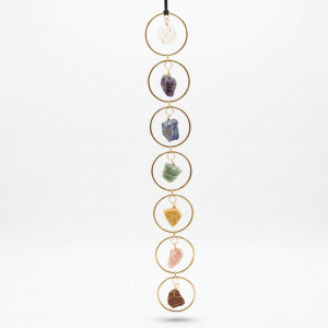 7 Chakren Edelstein Wandhänger Rohkristalle, handgefertigtes Chakra Ornament Gold, Dominika Marx, Witchhaven, spirituelle Wanddekoration Natursteine, Heilsteine Wandhänger Amethyst Bergkristall, energetisch gereinigtes Wanddekor, hängende Kristalle für Raumharmonie, Chakra Balance Mensch Tier, magisches Geschenk Rohsteine, Symbol für Lebenskraft und Erdung, ritueller Begleiter Haussegen