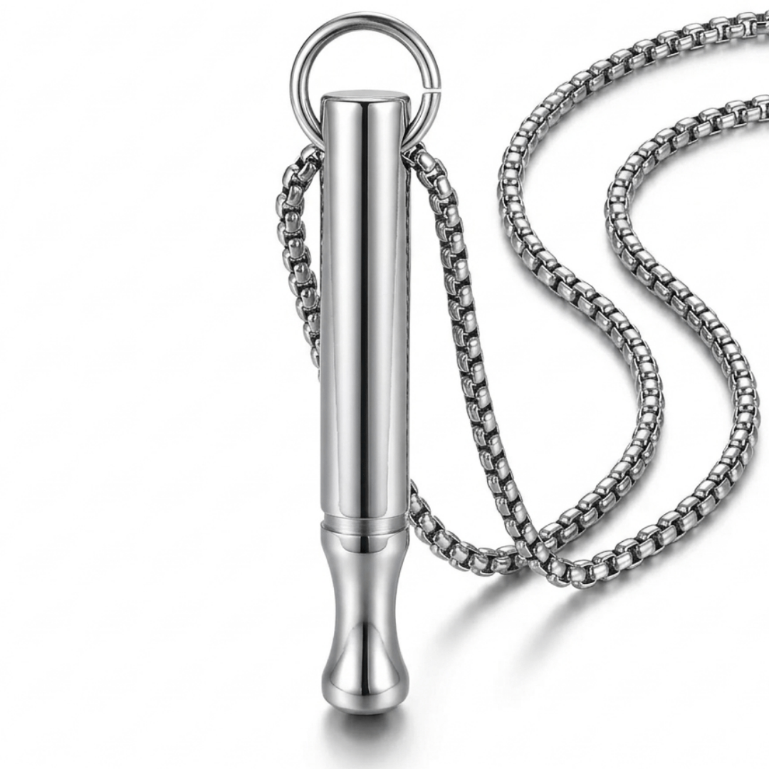 Atmungskette für Entspannung Edelstahl Silber, Dominika Marx, Witchhaven, Schmuck für Stressabbau, Atemregler Anhänger, Achtsamkeit Kette Damen Herren, Meditation Tool Atmung, energetisch gereinigte Kette, Werkzeug für tiefe Entspannung, Anti Stress Schmuck, Atemübung Kette, spirituelles Wohlbefinden