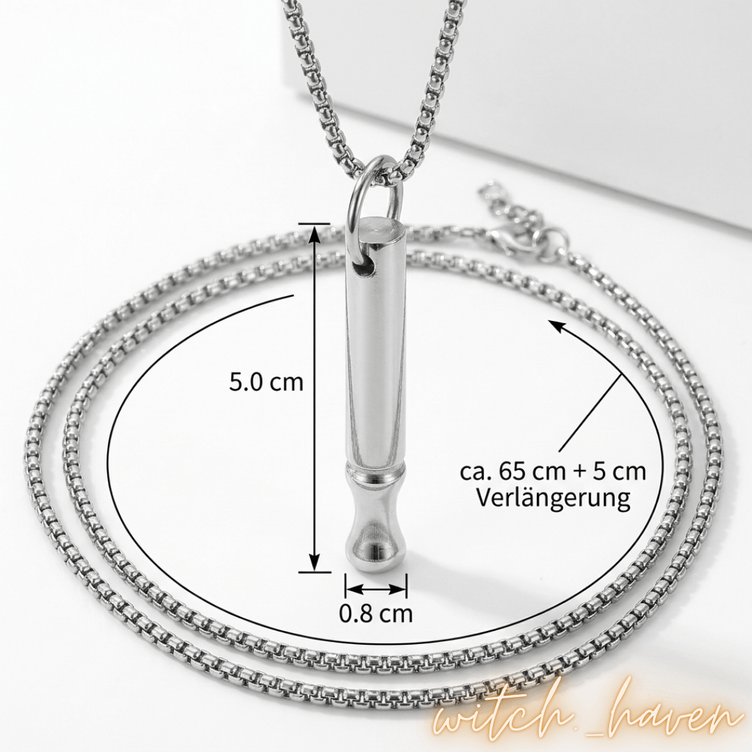 Atmungskette für Entspannung Edelstahl Silber, Dominika Marx, Witchhaven, Schmuck für Stressabbau, Atemregler Anhänger, Achtsamkeit Kette Damen Herren, Meditation Tool Atmung, energetisch gereinigte Kette, Werkzeug für tiefe Entspannung, Anti Stress Schmuck, Atemübung Kette, spirituelles Wohlbefinden