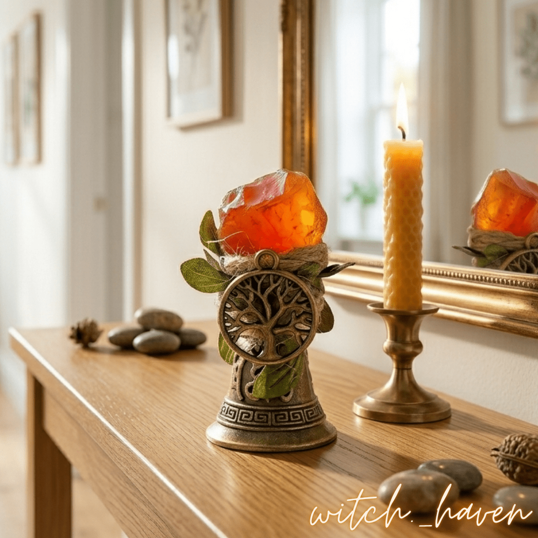 Magische Karneol Zauberglocke Kupfer, handgefertigte Altarglocke mit Edelstein, Dominika Marx, Witchhaven, Ritualglocke Vintage Look, Kupferglocke mit Karneol, energetisch gereinigter ritueller Schmuck, Handglocke für Zeremonien, Karneol Heilstein Glocke, magisches Geschenk für Hexen, Symbol für Lebensfreude und Reinigung, ritueller Begleiter Klangmagie