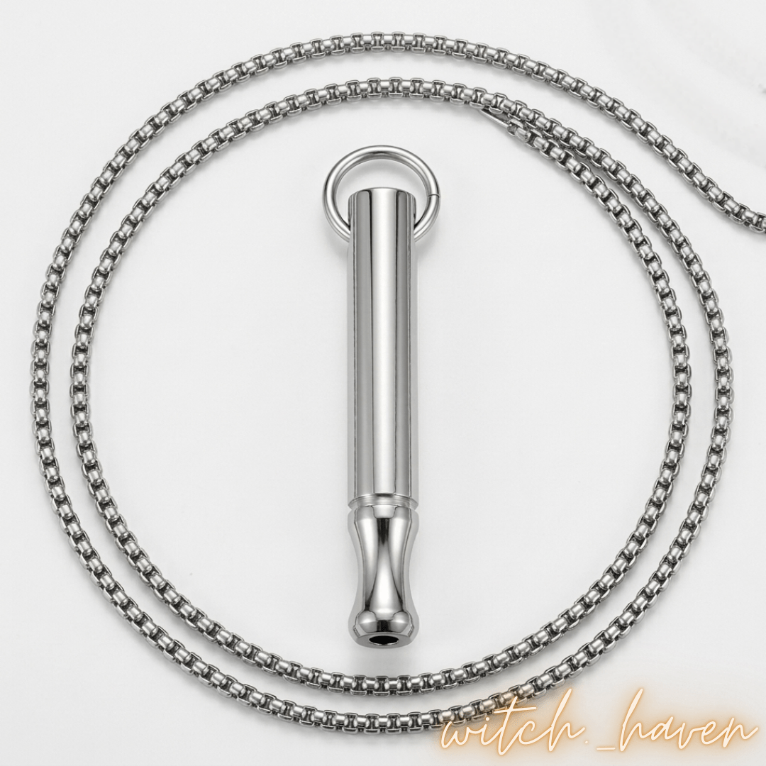 Atmungskette für Entspannung Edelstahl Silber, Dominika Marx, Witchhaven, Schmuck für Stressabbau, Atemregler Anhänger, Achtsamkeit Kette Damen Herren, Meditation Tool Atmung, energetisch gereinigte Kette, Werkzeug für tiefe Entspannung, Anti Stress Schmuck, Atemübung Kette, spirituelles Wohlbefinden
