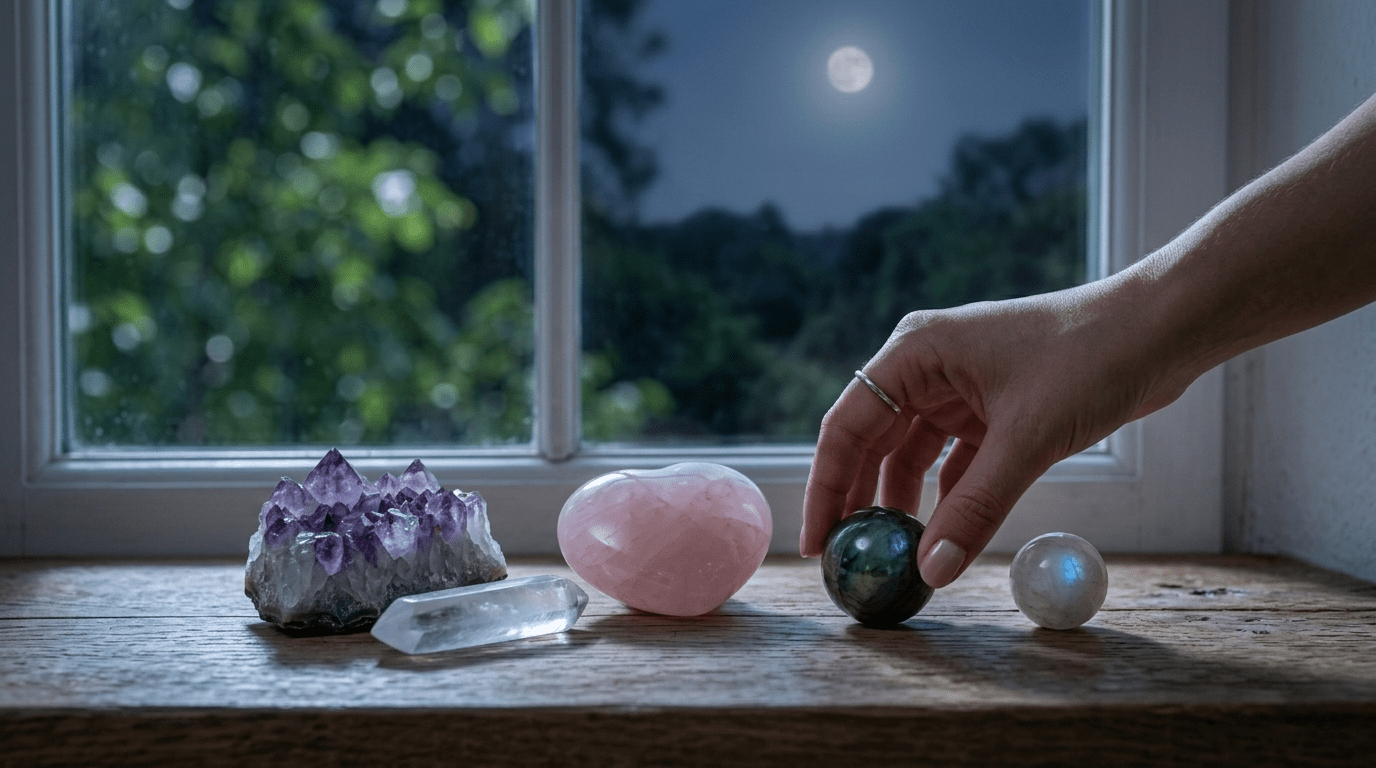 Kristalle aufladen im Vollmondlicht