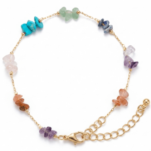 Bunte Edelstein Fußkette