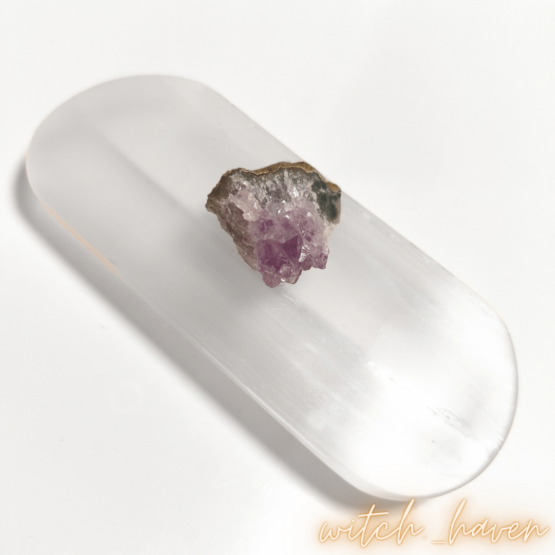 Selenit Schale oval echte Ladeschale Dominika Marx, exklusive Kristallschale weiß für Meditation sowie Alltag, spiritueller Begleiter Marienglas Witchhaven, handverlesener Naturstein Teller für Edelsteine, rituelles Reinigungsritual weißer Salbei Geschenkset, Edelsteine und Räucherwerk für Fokus sowie positive Gedanken, magische Ladeplatte transparent weiß